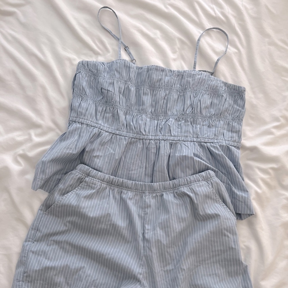 Abercrombie Kids Light Blue Striped Outfit Set